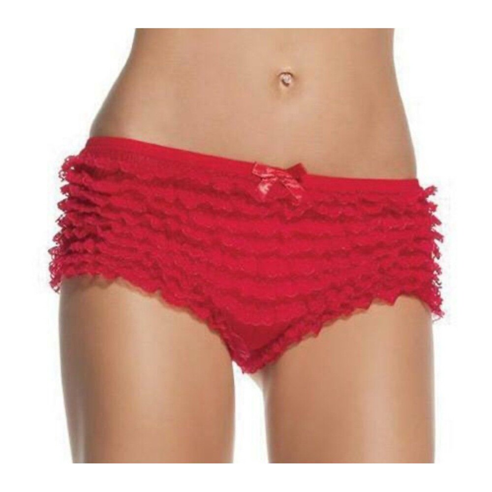 Leg Avenue Red Stretch Lace with S Bow panty Underwear Size OneSize (S-M)